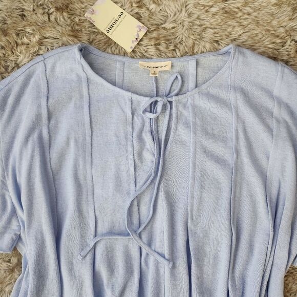 ee:some Pleated Flutter Sleeve Flowy‎ Blouse Baby Blue NWT Women's Size Small - Picture 3 of 10